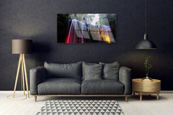Obraz na skle Vodopád príroda 100x50 cm 2 Prívesky