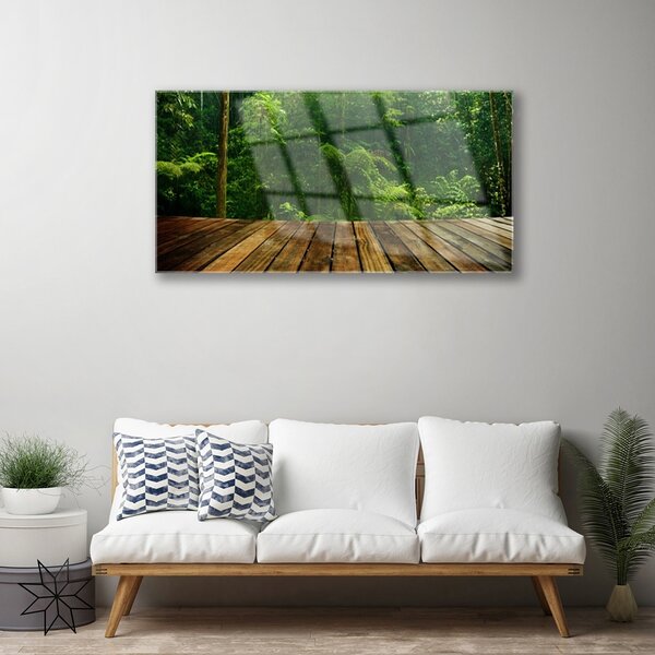 Obraz na skle Les príroda 100x50 cm 2 Prívesky