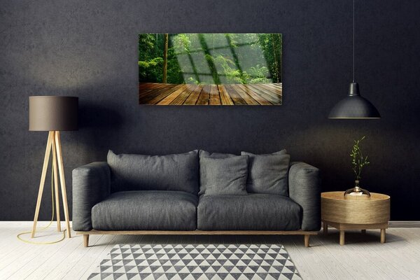 Obraz na skle Les príroda 100x50 cm 2 Prívesky