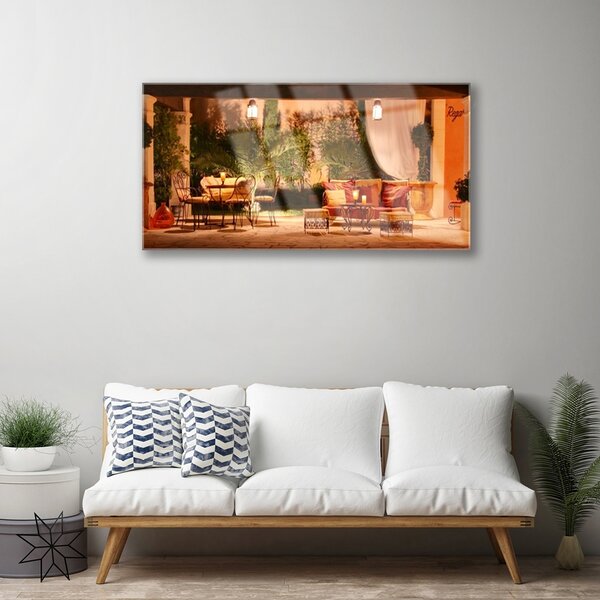 Obraz na skle Reštaurácie architektúra 100x50 cm 2 Prívesky