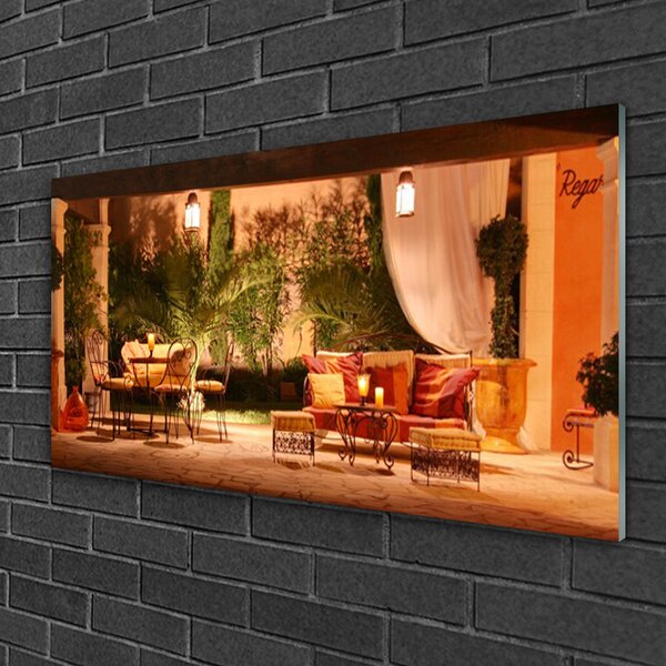 Obraz na skle Reštaurácie architektúra 100x50 cm 2 Prívesky