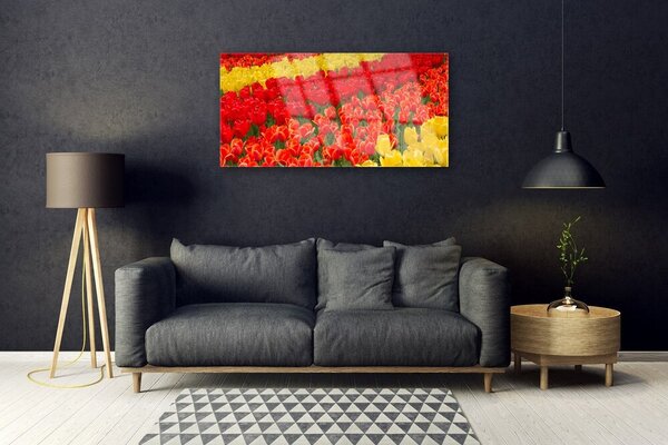Obraz na skle Tulipány kvety 100x50 cm 2 Prívesky