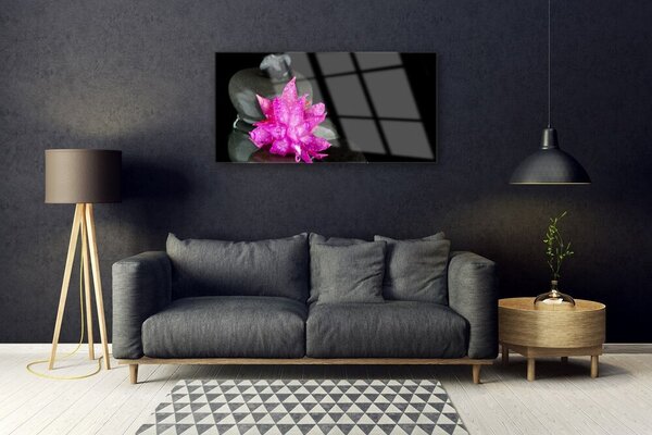 Obraz na skle Kvet kamene rastlina 100x50 cm 2 Prívesky
