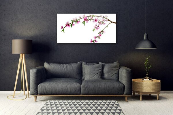 Obraz na skle Vetva kvet príroda 100x50 cm 2 Prívesky
