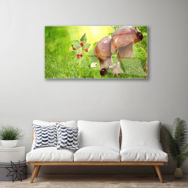 Obraz na skle Huby divoké jahody 100x50 cm 2 Prívesky