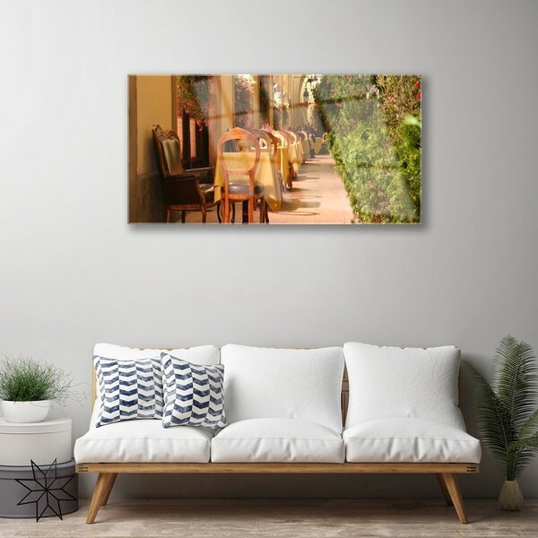 Obraz na skle Reštaurácie architektúra 100x50 cm 2 Prívesky