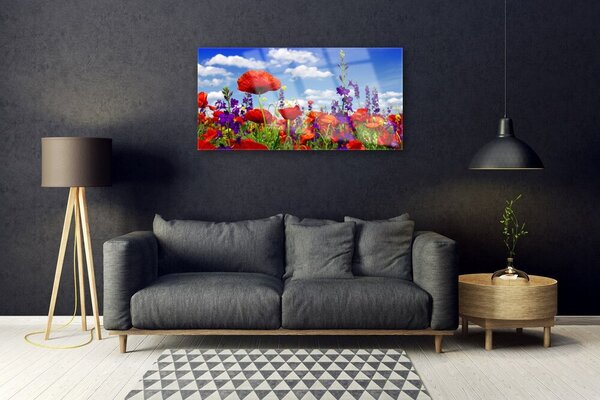 Obraz na skle Tulipány rastlina 100x50 cm 2 Prívesky