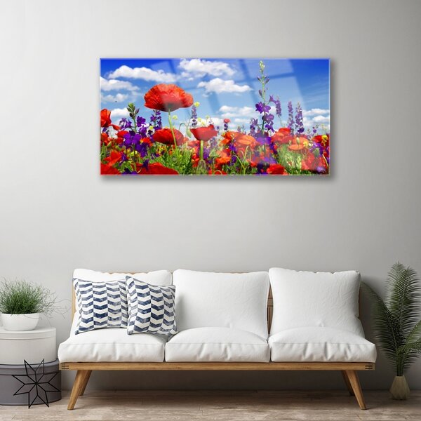 Obraz na skle Tulipány rastlina 100x50 cm 2 Prívesky