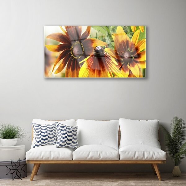 Obraz na skle Kvety rastlina 100x50 cm 2 Prívesky