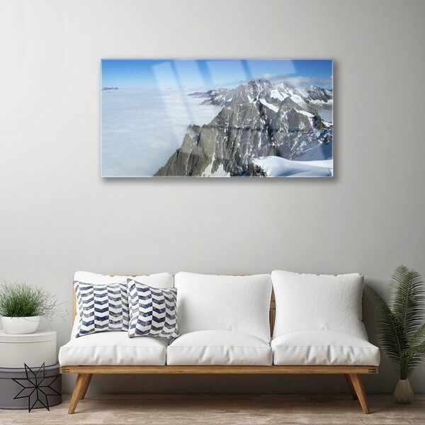 Obraz na skle Hora hmla krajina 100x50 cm 2 Prívesky