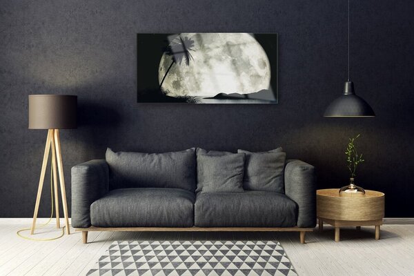 Obraz na skle Noc mesiac palma krajina 100x50 cm 2 Prívesky