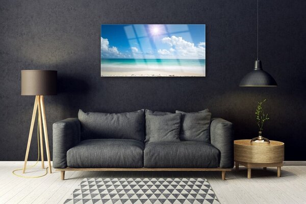 Obraz na skle More pláž slnko krajina 100x50 cm 2 Prívesky