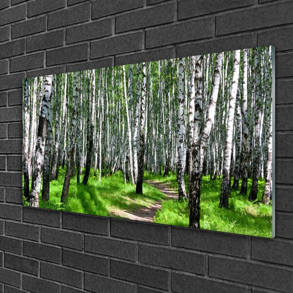 Obraz na skle Stromy tráva príroda 100x50 cm 2 Prívesky
