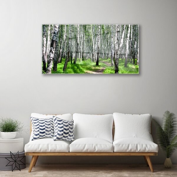 Obraz na skle Stromy tráva príroda 100x50 cm 2 Prívesky