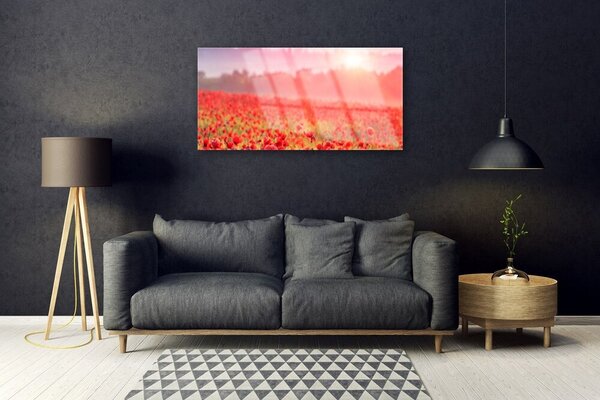 Obraz na skle Lúka kvety príroda 100x50 cm 2 Prívesky