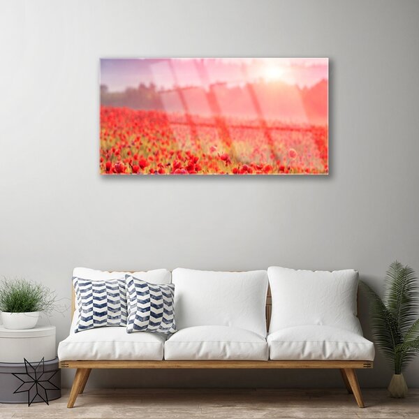 Obraz na skle Lúka kvety príroda 100x50 cm 2 Prívesky
