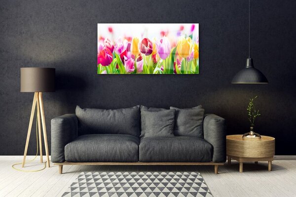 Obraz na skle Tulipány kvety 100x50 cm 2 Prívesky