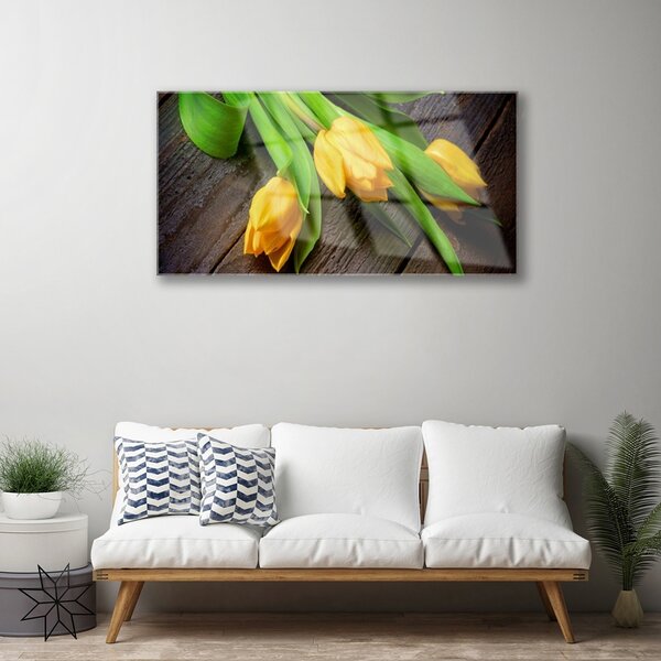 Obraz na skle Tulipány kvety 100x50 cm 2 Prívesky