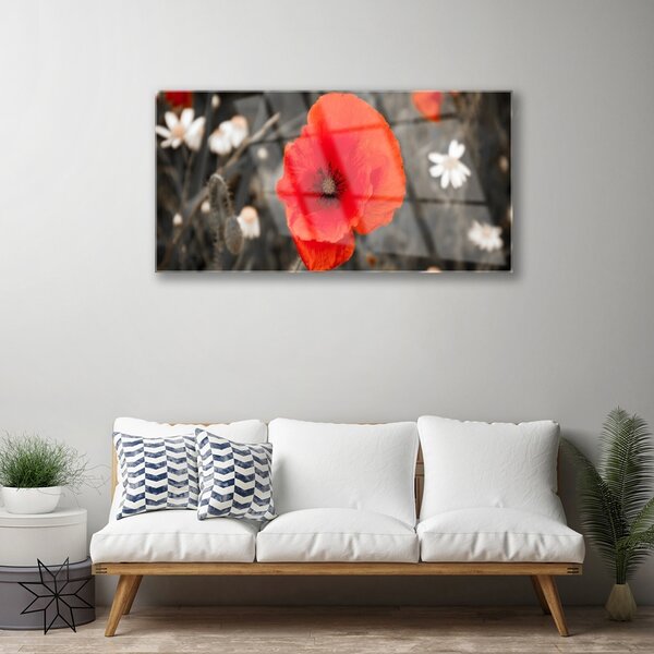 Obraz na skle Kvety rastlina 100x50 cm 2 Prívesky