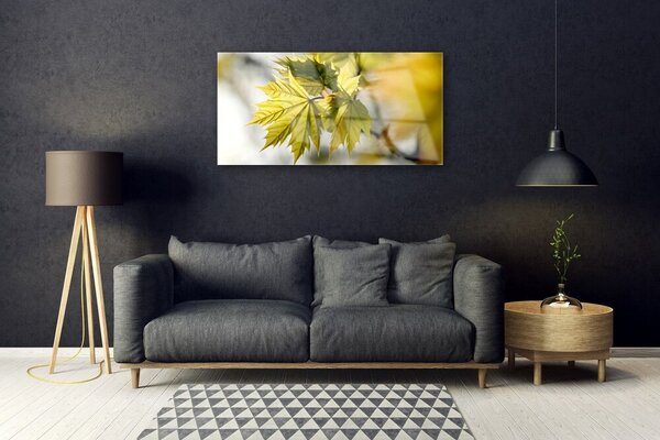 Obraz na skle Listy rastlina 100x50 cm 2 Prívesky