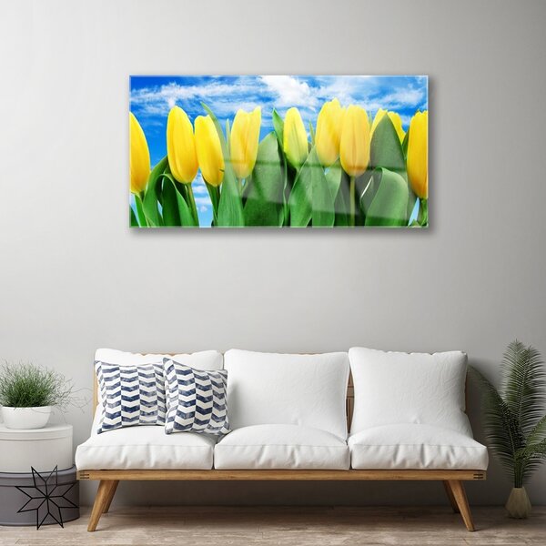 Obraz na skle Tulipány kvety 100x50 cm 2 Prívesky