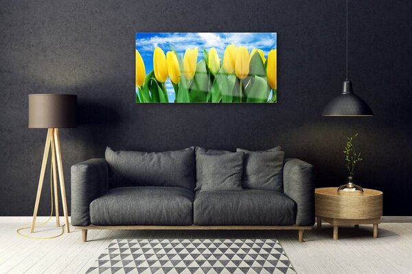 Obraz na skle Tulipány kvety 100x50 cm 2 Prívesky