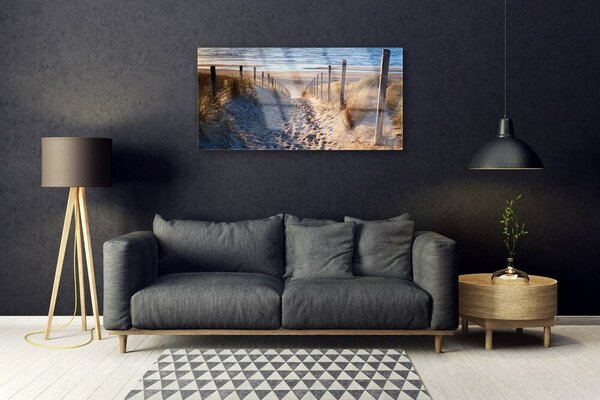 Obraz na skle Chodník more príroda 100x50 cm 2 Prívesky