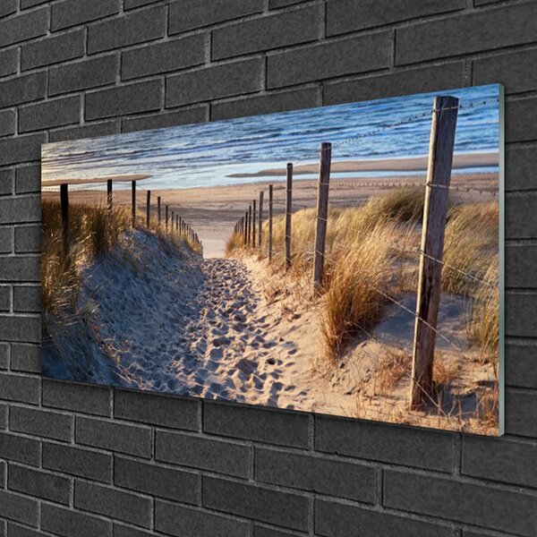 Obraz na skle Chodník more príroda 100x50 cm 2 Prívesky