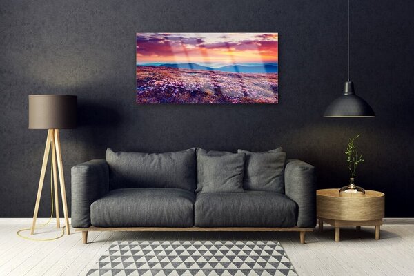Obraz na skle Lúka hory kvety príroda 100x50 cm 4 Prívesky