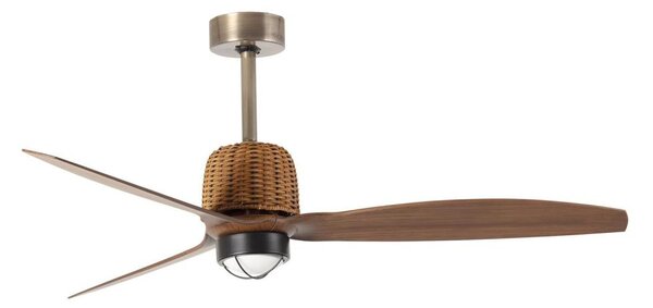 FARO 33436WT1N - LED stmievateľný ventilátor WEAVER M 16W/230V priemer 128 cm hnedá/mosadz WT + DO