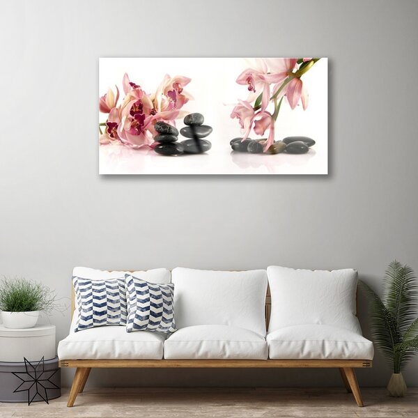Obraz na skle Kvet kamene umenie 100x50 cm 2 Prívesky