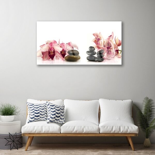 Obraz na skle Kvet kamene umenie 100x50 cm 2 Prívesky