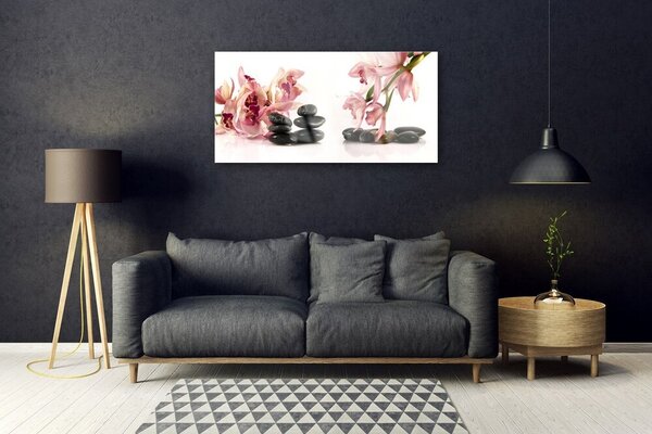 Obraz na skle Kvet kamene umenie 100x50 cm 2 Prívesky