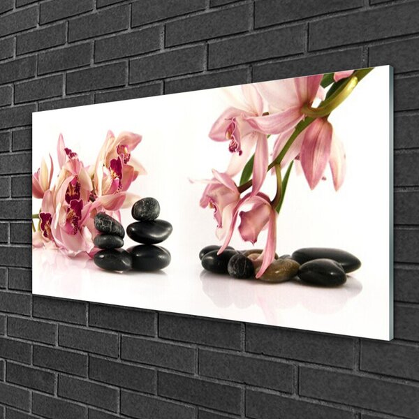 Obraz na skle Kvet kamene umenie 100x50 cm 2 Prívesky