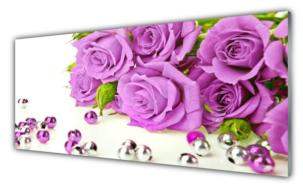 Nástenný panel  Ruže kvety 125x50 cm