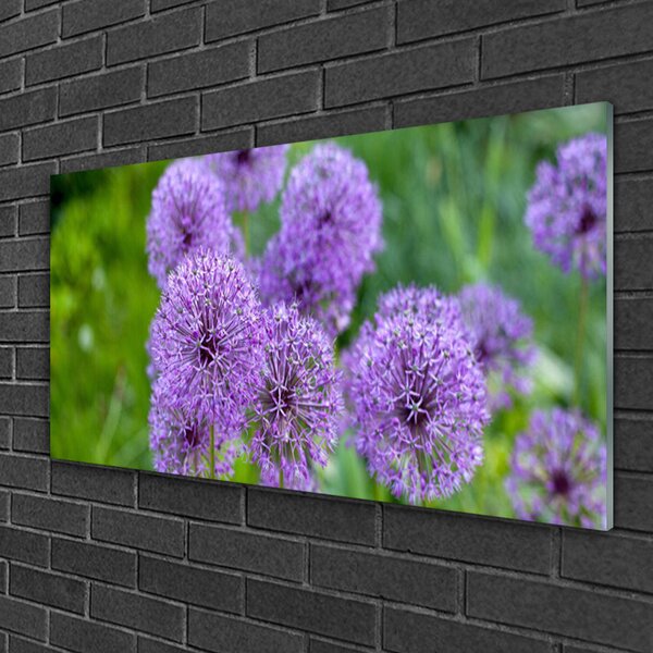 Skleneny obraz Fialové kvety lúka 100x50 cm 2 Prívesky
