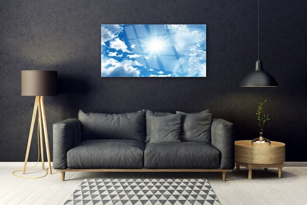 Skleneny obraz Slnko mraky nebo modré 100x50 cm 2 Prívesky
