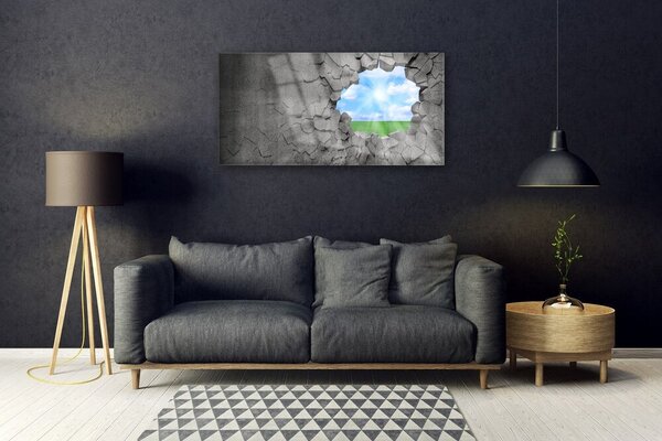 Skleneny obraz Dziura popękana ściana 100x50 cm 2 Prívesky