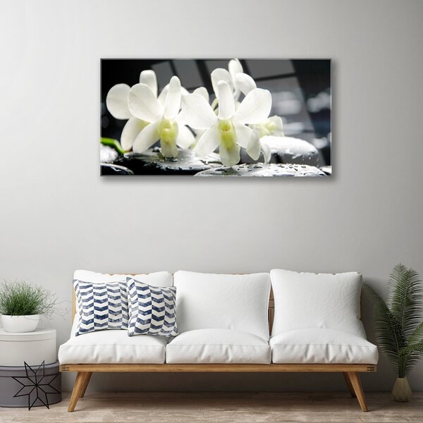 Skleneny obraz Kamene kvety orchidea 100x50 cm 2 Prívesky