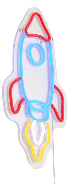 Neónová nástenná lampa viacfarebná vrátane LED - Rocket