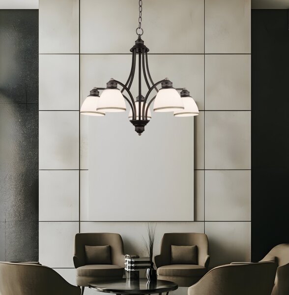 Luster na lanku CLAIR 5xE27/60W/230V pr. 65 cm bronzový