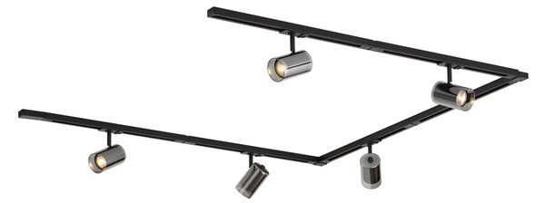 Moderný koľajnicový systém čierny s 5 reflektormi 1-fázový - Iconic Lloyd