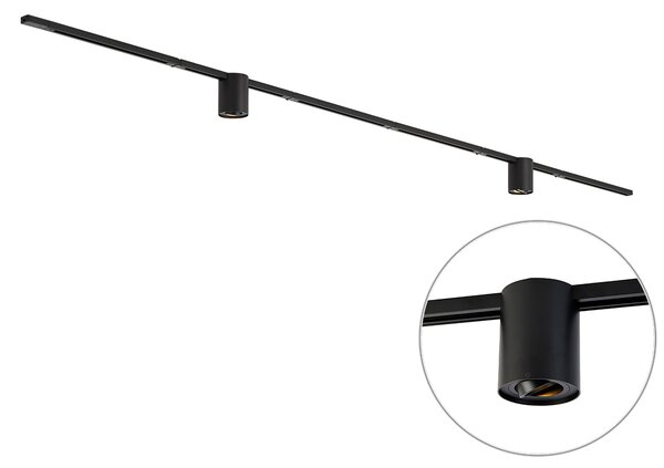Moderný koľajnicový systém čierny s 2 reflektormi 1-fázový - Iconic Rondoo Up