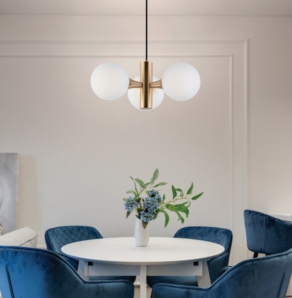 Luster na lanku GLOBE 3xE14/7W/230V zlatý