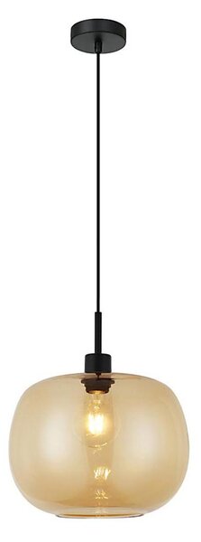 Závesný luster ALAN na lanku 1xE27/40W/230V dymovo-béžová/čierna