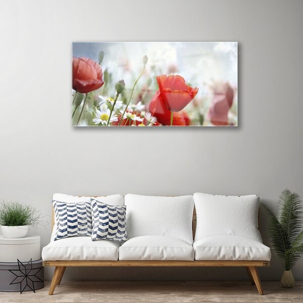 Skleneny obraz Kvety plátky rastlina 100x50 cm 2 Prívesky