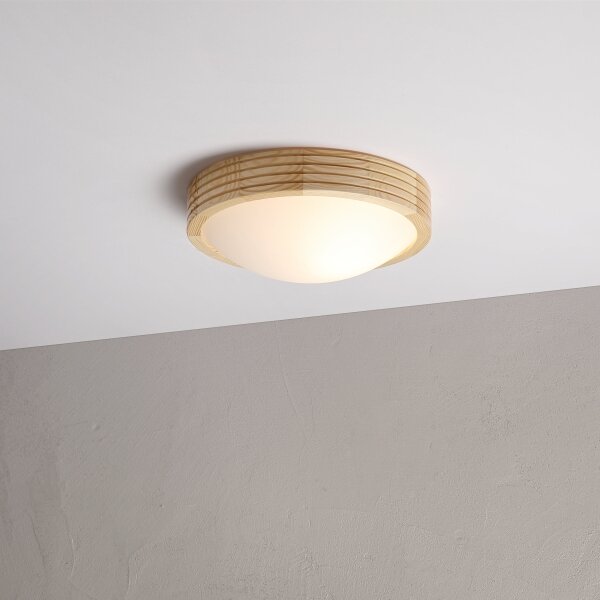 Stropné svietidlo NATURAL MODERN SLIM 1xE27/15W/230V, priemer 27,5 cm, borovica