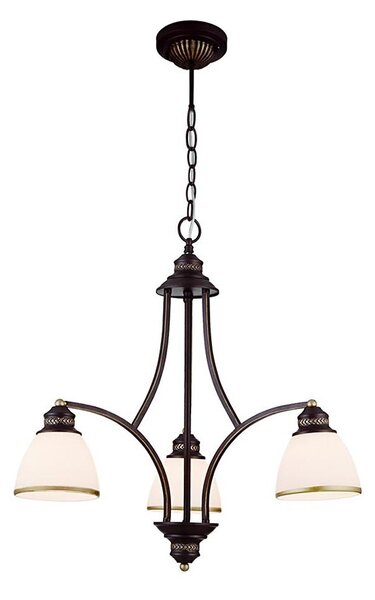 Závesný luster CLAIR na lankách 3xE27/60W/230V, priemer 58 cm, bronzová