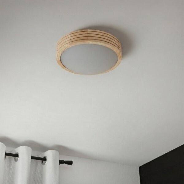 Stropné svietidlo NATURAL MODERN SLIM 1xE27/15W/230V, priemer 27,5 cm, borovica