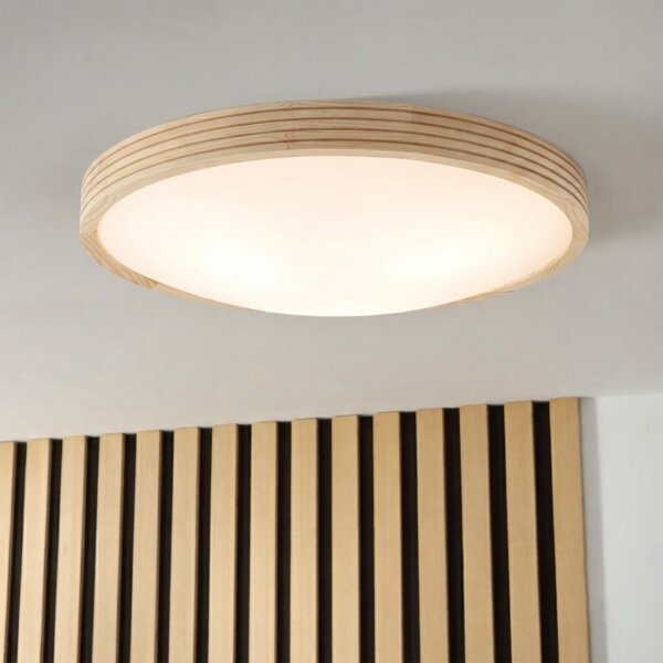 Stropné svietidlo NATURAL MODERN SLIM 3xE27/15W/230V priemer 47,5 cm borovica